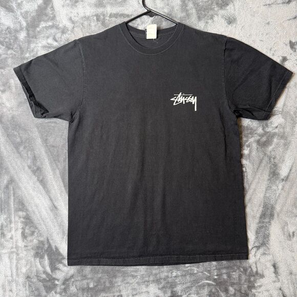 Vintage Y2K Stussy Short Sleeve Double Sided Black T-Shirt Size Medium - Picture 1 of 7